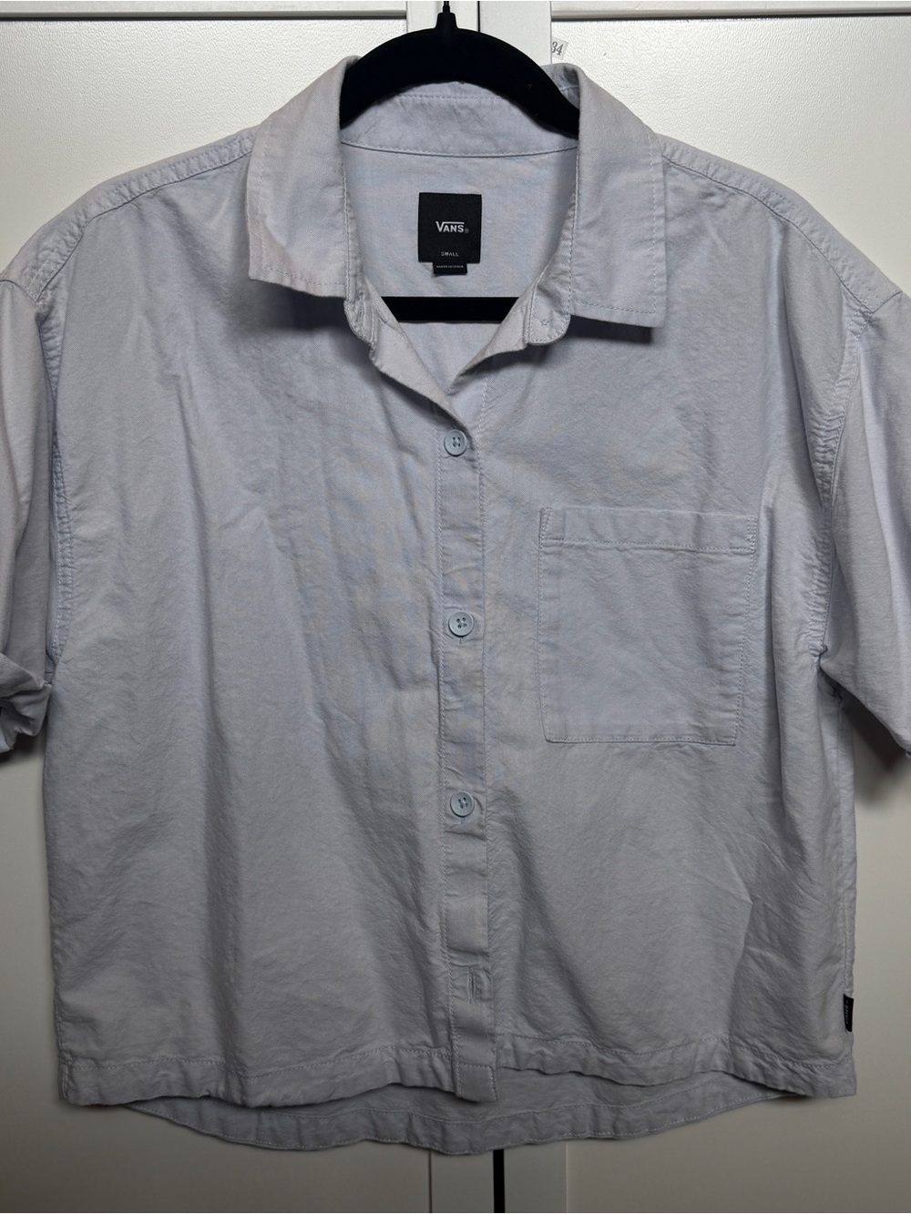 Women’s Vans Light Blue Short Sleeve Button-Down Shirt
